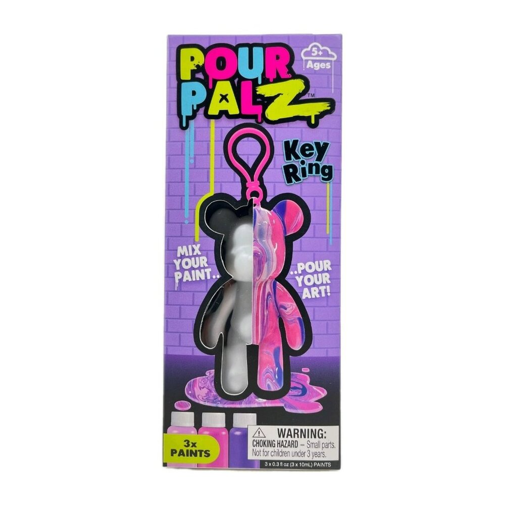 Pour Palz 3.2" Key Ring Bear DIY Paint & Pour Craft Kit